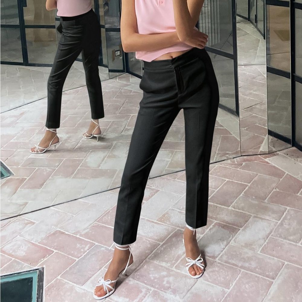 Black Zara Women Jogger Waist Trousers